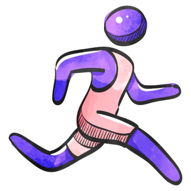 Suluboya tarzı simgesi Koşan sporcu