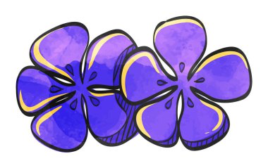 Suluboya tarzı ikon Yasemin çiçekleri