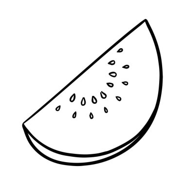 meyve dilimleri çizilmiş. Karpuz mu kavun mu? Vektör illüstrasyonu.