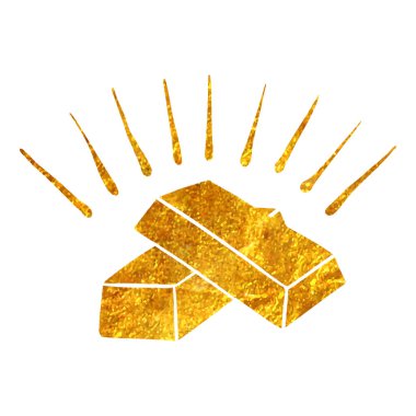 Altın külçeli altın renkli bir simge. vektör illüstrasyonu.