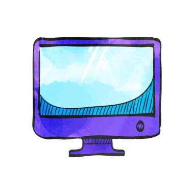 Suluboya tarzı simge masaüstü bilgisayarı