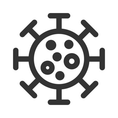Kalın hatlı virüs simgesi. Coronavirus COVID-19. vektör illüstrasyonu.