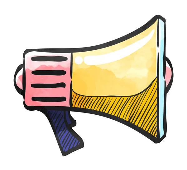 Suluboya tarzı simge megafonu