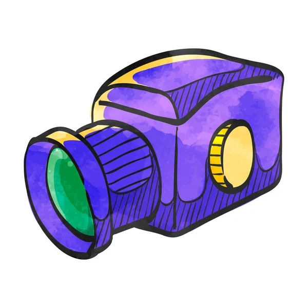 Akvarell Ikon Kamera — Stock Vector