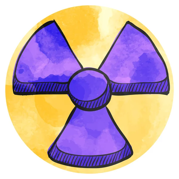 Aquarell Stilikon Radioaktives Symbol — Stockvektor