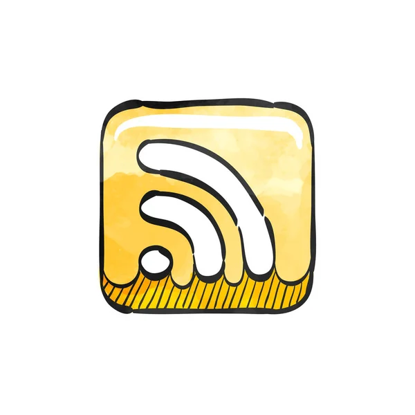 Ікона Стилі Акварель Rss Feed Cup — стоковий вектор