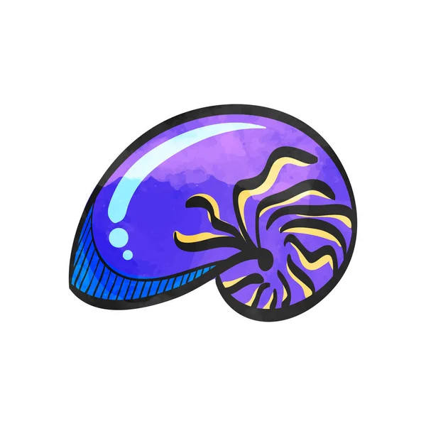Ikona Stylu Akwarela Nautilus — Wektor stockowy
