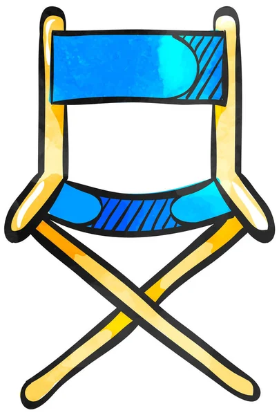 Watercolor Style Icon Movie Director Chair — Stock Vector