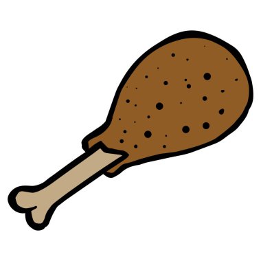 El yapımı tavuk budu. Vektör illüstrasyonu.