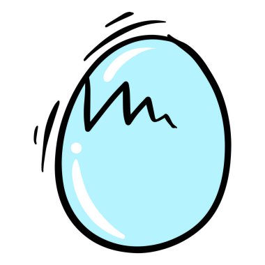 Elle çizilmiş yumurta. Vektör illüstrasyonu.