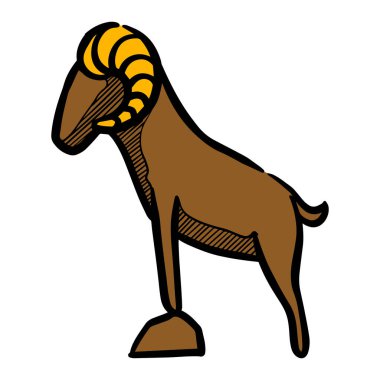 Ayakta duran keçi. Vektör illüstrasyonu.