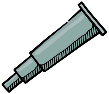 Robot resim şeklinde bir teleskop simgesi. El çizimi vektör illüstrasyonu.