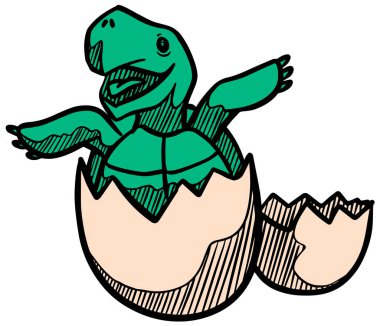 Kaplumbağa kuluçkaya yatma ikonu. Hayvan vektörü çizimi.