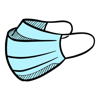 El çizimi yüz maskesi. Vektör illüstrasyonu.