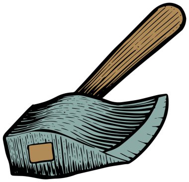 Eskiz tarzında balta simgesi. Vektör illüstrasyonu.