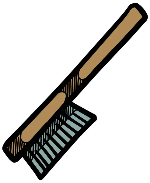 Drahtbürstensymbol Skizzenstil Industrielle Reparaturwerkzeuge Vektorillustration — Stockvektor