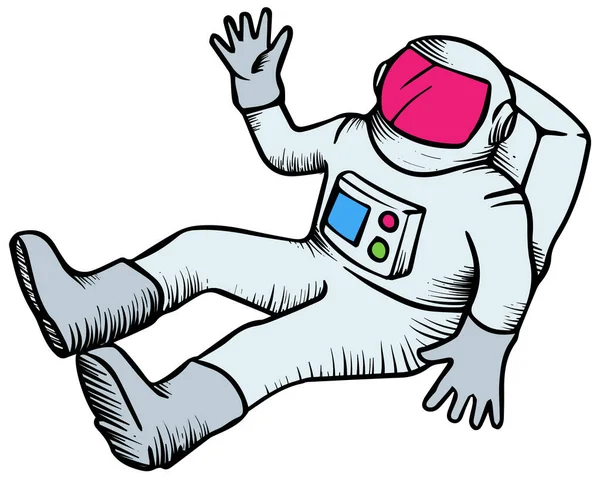 Astronaut Handgezeichnete Skizze Vektor Illustration — Stockvektor