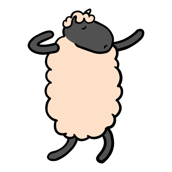 Dancing Sheep Hand Hand Drawn Vector Illustration — Stock Vector