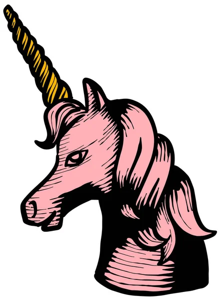 Tangan Ditarik Unicorn Vektor Gambar Hewan - Stok Vektor