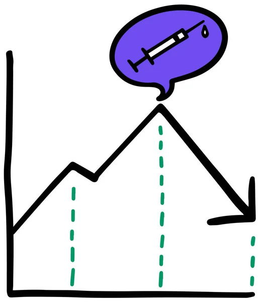 Ícone Conceito Gráfico Dados Vacinação Desenhado Mão Ilustração Vetorial —  Vetores de Stock