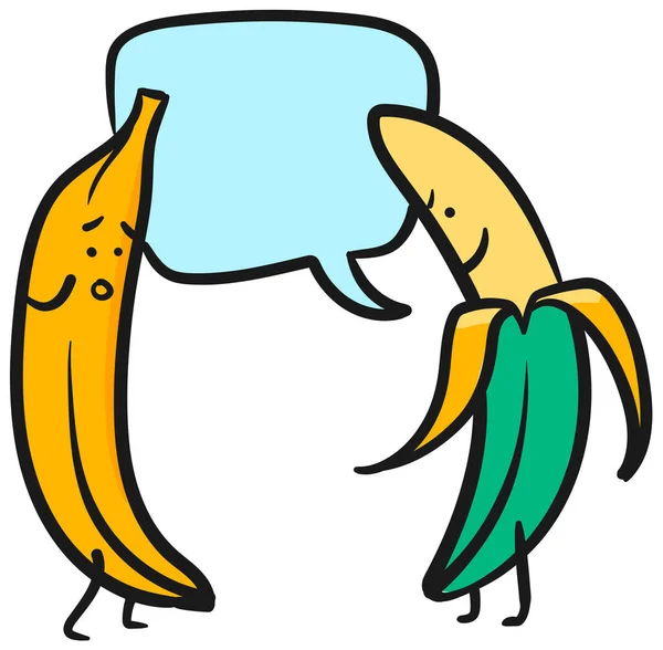 Desenho Personagens Banana Ilustração Vetorial —  Vetores de Stock
