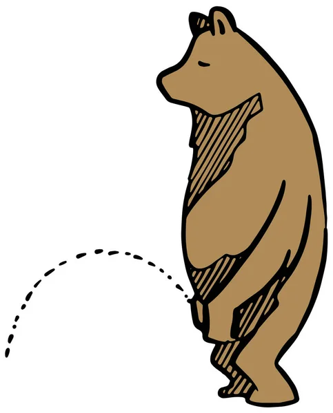 Медведь Писает Векторная Иллюстрация — стоковый вектор