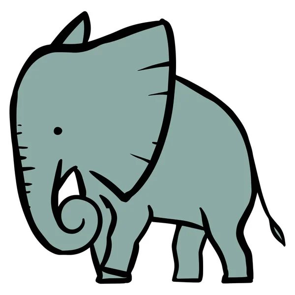 Elefante Desenhado Mão Ilustração Vetorial — Vetor de Stock