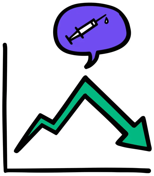 Dibujado Mano Icono Concepto Gráfico Datos Vacunación Ilustración Vectorial — Vector de stock