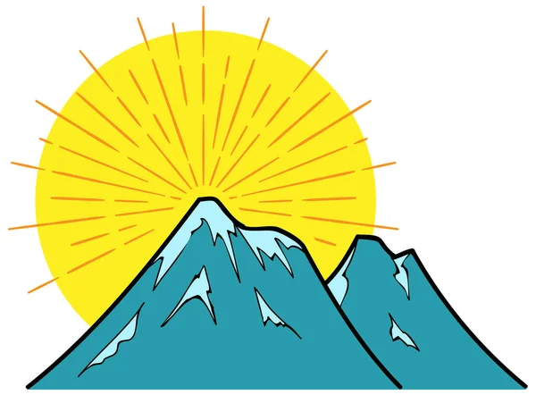 Χειροποίητη Απεικόνιση Διανυσμάτων Βουνών — Διανυσματικό Αρχείο