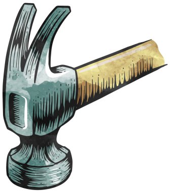 Suluboya stili pençe çekiç tahta işleme aracı