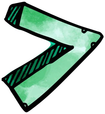 Suluboya tarzı matematik sembolü el çiziminden daha büyük