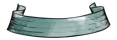 Suluboya stili el çizimi kurdele afişleri vintage elementler