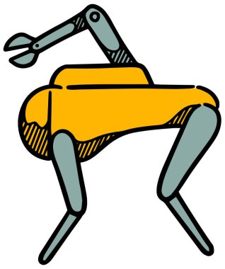 Robot resim tarzında akıllı hayvan ikonu. Vektör illüstrasyonu.