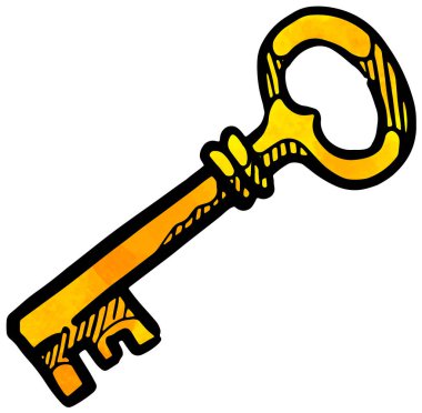 Suluboya tarzı el çizimi anahtar