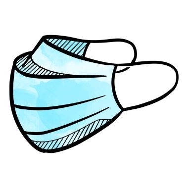 Suluboya tarzı el çizimi yüz maskesi