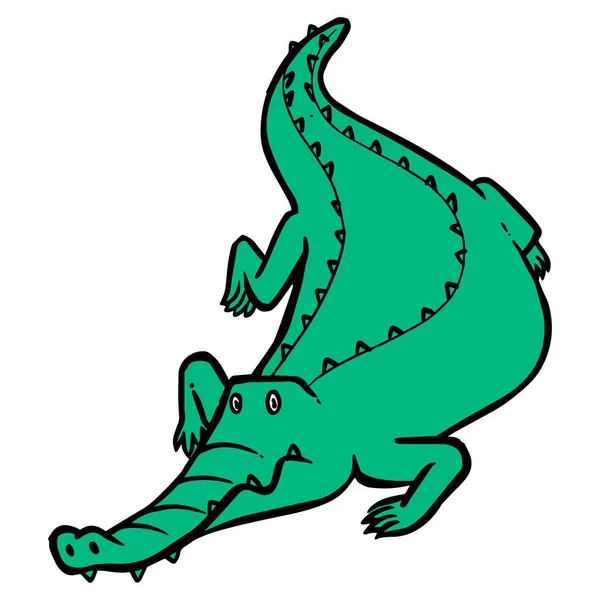 Alligator Dessiné Main Illustration Vectorielle — Image vectorielle