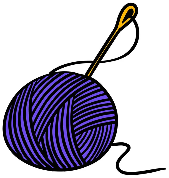 糸と針の手描きイラスト 手仕事 — ストックベクタ