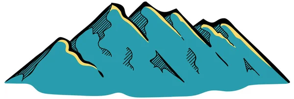 Montañas Dibujadas Mano Vector Ilustración — Vector de stock