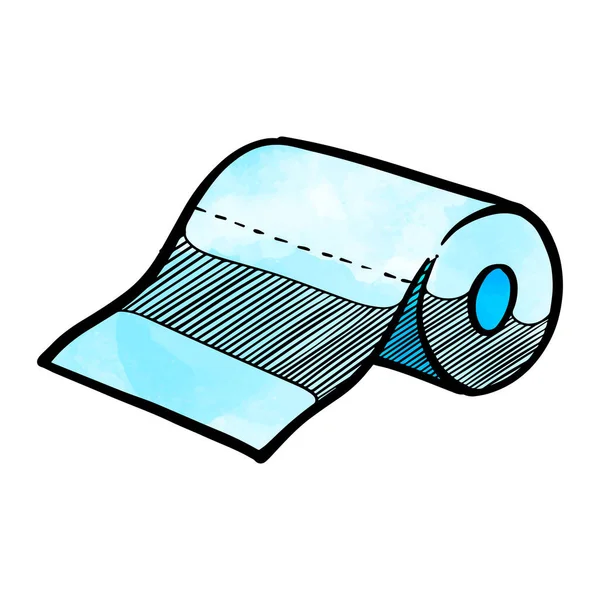Papier Toilette Style Aquarelle Dessiné Main — Image vectorielle