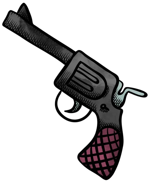 Pistola Brazo Dibujada Mano Estilo Acuarela Vintage — Vector de stock