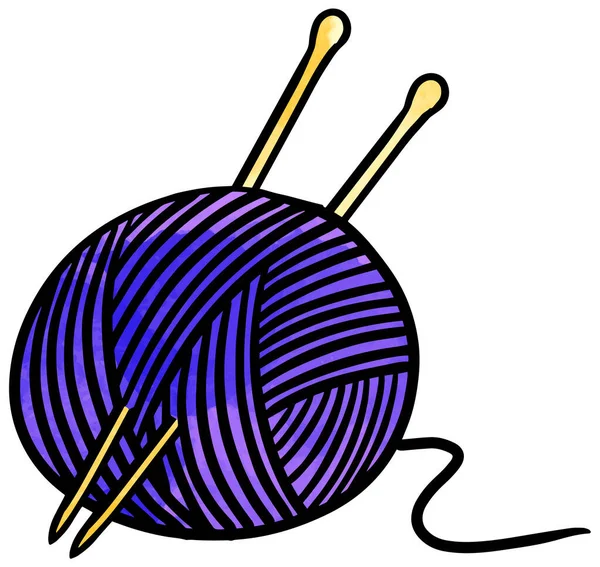 水彩糸 針手描き — ストックベクタ