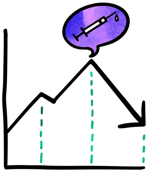 Estilo Acuarela Dibujado Mano Gráfico Datos Vacunación Icono Concepto — Vector de stock