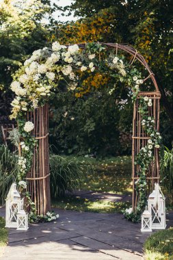 wedding arch in forest clipart