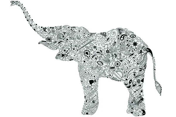 Baby Elephant Deco Illustration — Stock vektor
