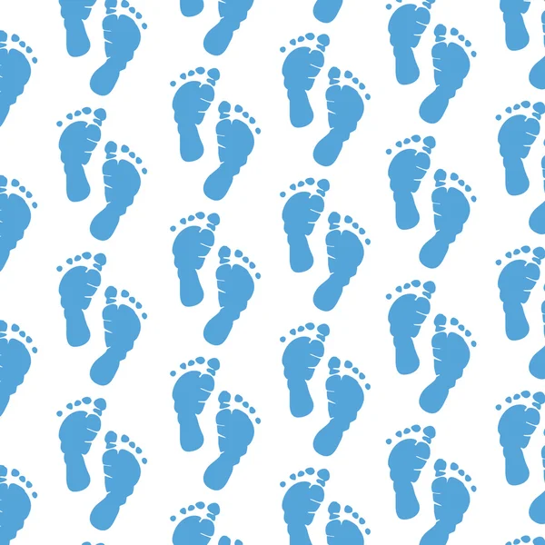 Blue Baby Footprints Background — Stock Vector