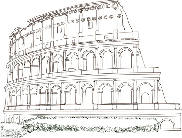 Coliseo en Roma — Vector de stock