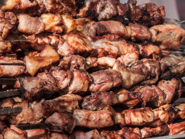 Izgara mea şişleri sebzeler barbekü