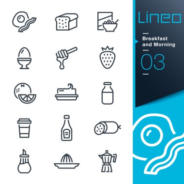 Lineo - kahvaltı ve sabah anahat simgeleri