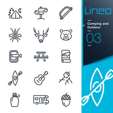 Lineo - kamp ve açık anahat simgeleri