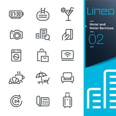Lineo - otel ve otel hizmetleri anahat simgeleri